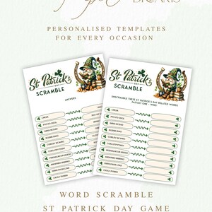 Word Scramble St Patricks Day Game for Kids, Unscramble St Pattys Day ...