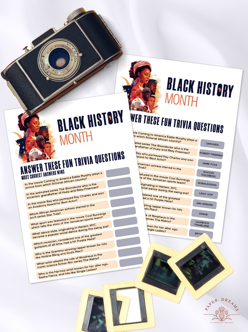 Black History Trivia Game, Black History Month Printable Games, I Am