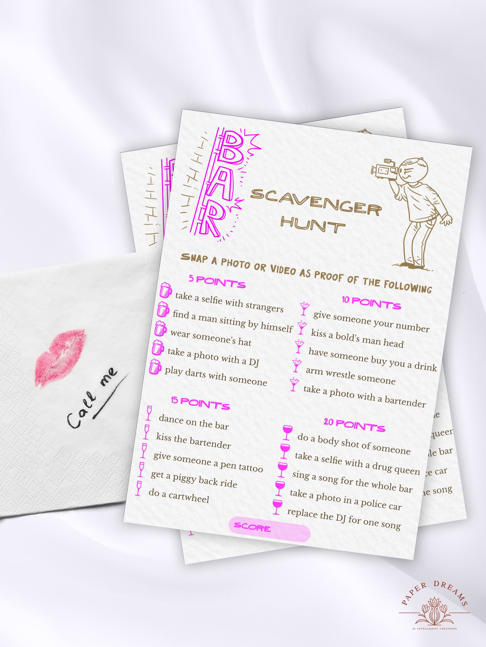 Bar Scavenger Hunt, Bar Crawl Scavenger Hunt, Bachelorette Cruise