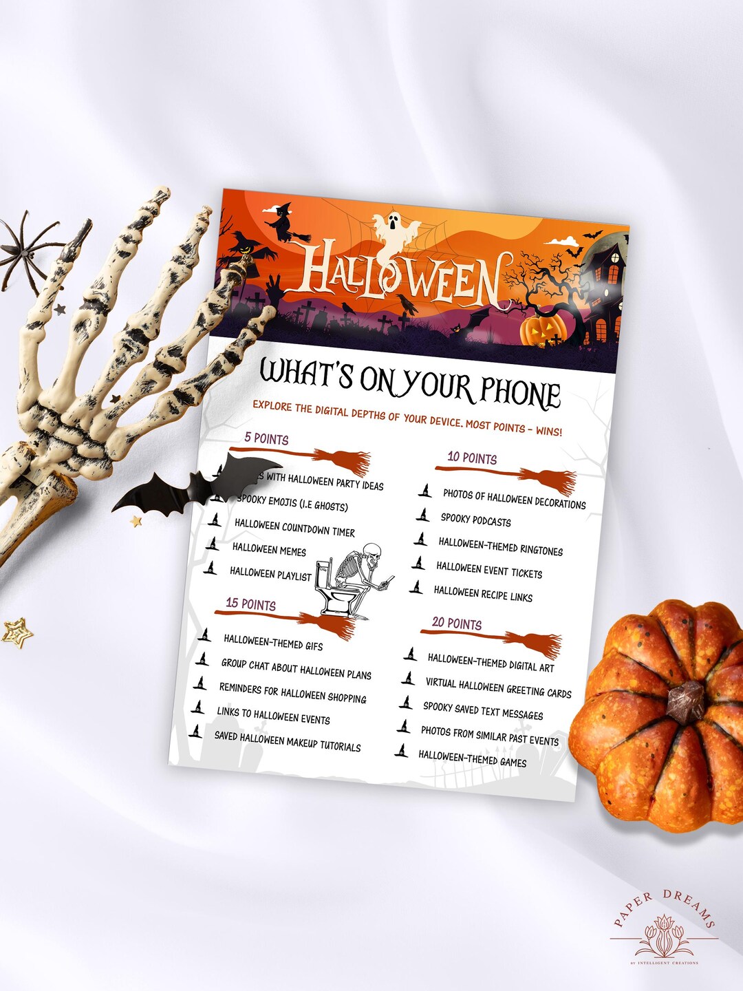 Editable Halloween Whats on Your Phone Game, Spooky Digital Download ...