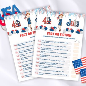 4th of July trivia questions, July 4th trivia game for adults and kids, Patriotic US trivia night, Fourth of July holiday printable quiz