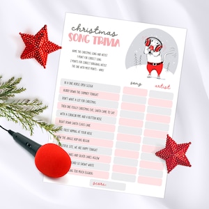 Fun Christmas song trivia game with answers,Christmas trivia questions,Family Christmas party games for adults and kids,Family reunion games