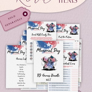 Memorial Day Party Game Printable Find Some One Who, Patriotic Find the ...