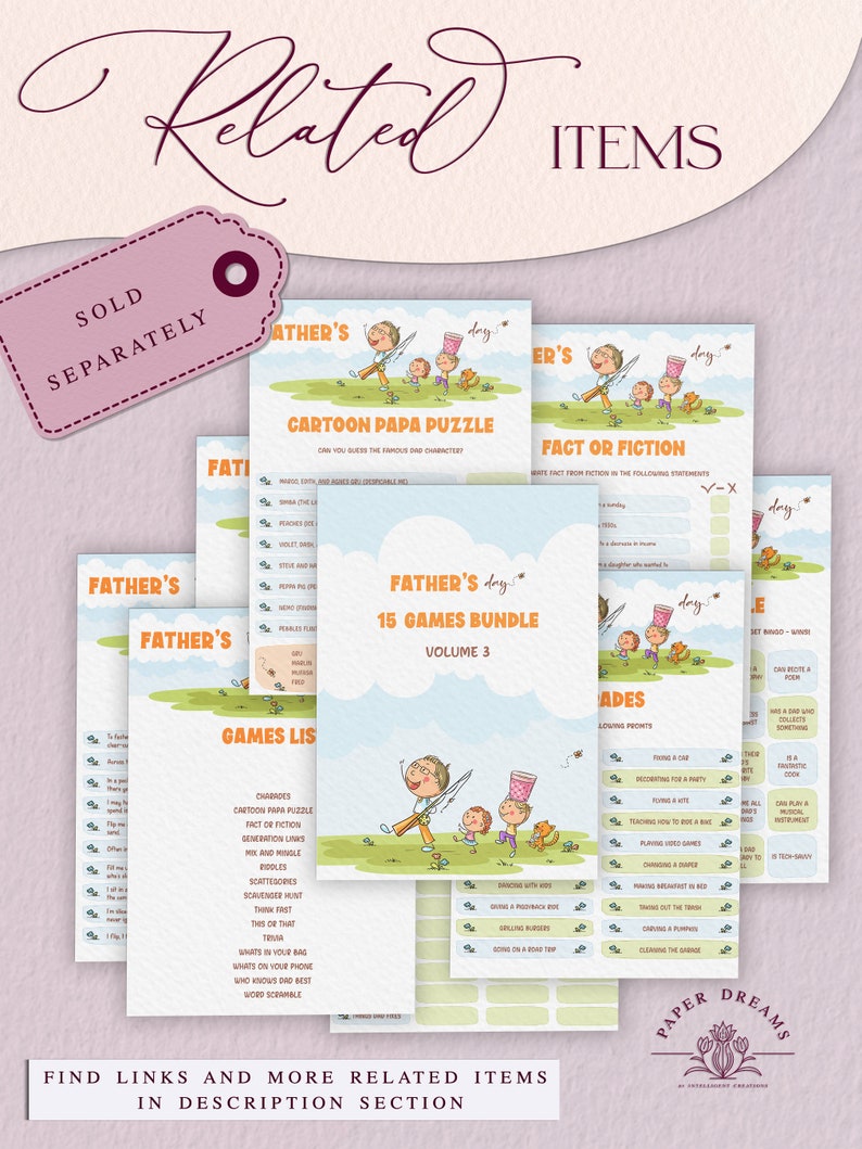 Funny Fathers Day Home Scavenger Hunt Printable Game for Kids and