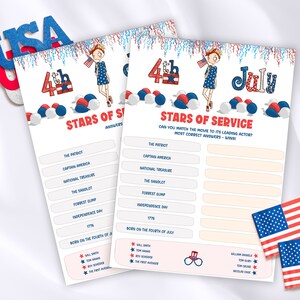 July 4th trivia game for adults and kids, 4th of July trivia questions, Patriotic US trivia night, Fourth of July holiday printable quiz