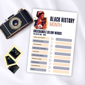 Giochi del mese della storia nera, Io sono giochi stampabili della storia nera per bambini, storia degli Stati Uniti afroamericani, attività del mese della storia nera