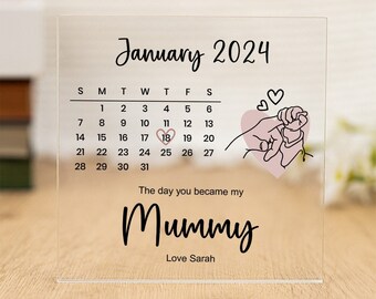 Personalized Mummy Gift,The Day You Became My Mummy,Acrylic Keepsake Block,Gift for Mum, Mammy,Mommy,Mom,Mam,Grandma