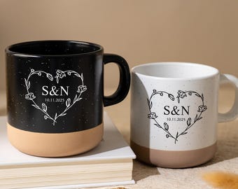 Cadeau de fiançailles personnalisé, tasses en céramique imprimées, cadeau pour jeunes fiancés, cadeaux de fiançailles, cadeau de mariage