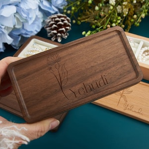 Custom Wooden Jewelry Box,Engraved Jewelley Organizer,Gift for Women,Valentine's Day Gift for Girlfriend/Wife,Birthday Gift for Her image 3