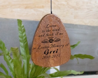 Personalized Wind Chimes,Pet Memorial Gift,Listen to Wind Memorial Chime,In Loving Memory Wind Chime,Pet Loss Gift,Remembrance Sympathy Gift