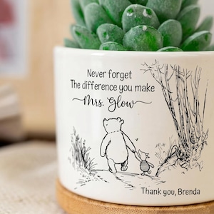 Regalo de agradecimiento para profesores, Nunca olvides la diferencia que marcas, Maceta personalizada para profesores, Regalo de agradecimiento para profesores, Regalos para profesores