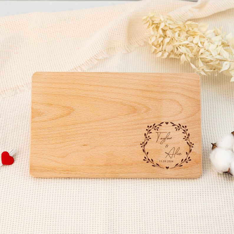 Personalizec Breakfast Board With Names, Custom Wooden Breakfast Board