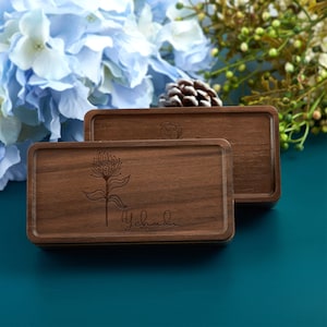 Custom Wooden Jewelry Box,Engraved Jewelley Organizer,Gift for Women,Valentine's Day Gift for Girlfriend/Wife,Birthday Gift for Her image 5