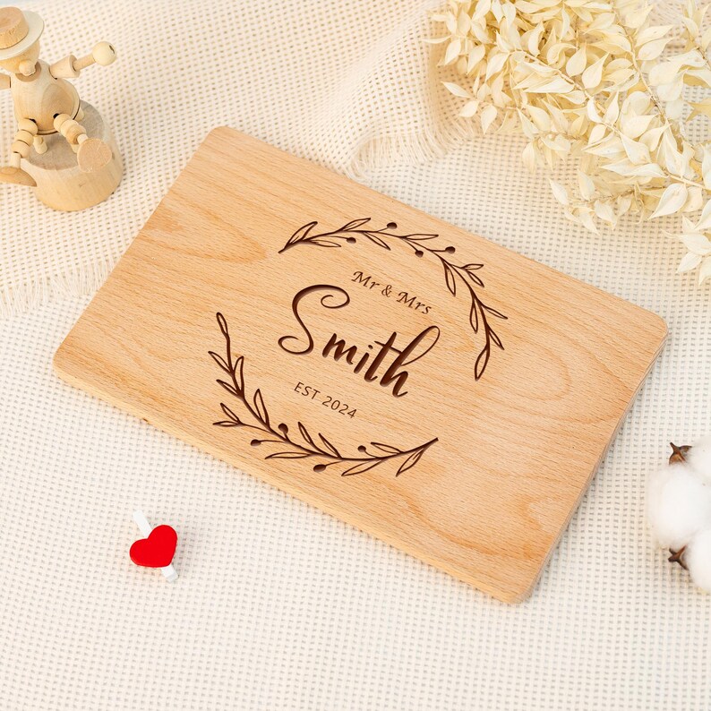 Personalizec Breakfast Board With Names, Custom Wooden Breakfast Board