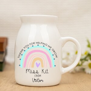 Personalized Teacher Appreciation Gifts, Ceramic Teacher Vase,Name Flower Vase,Gifts for Teaching Assistant,Mini Small Jug Mug,Teacher Gifts image 3