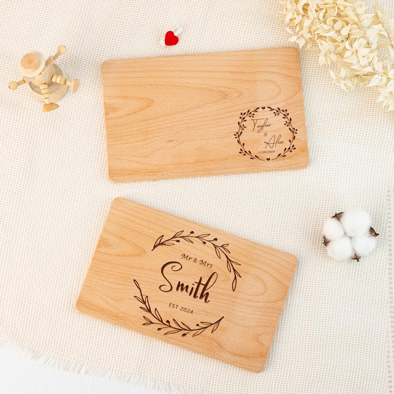 Personalizec Breakfast Board With Names, Custom Wooden Breakfast Board
