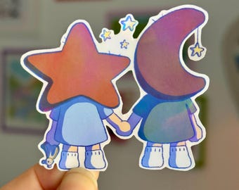 CUTE Moon and Star Stickers