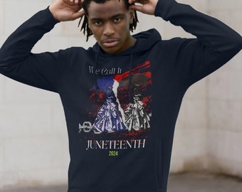 Bold Heritage Juneteenth Graphic Hoodie For Men | Urban Streetwear Casual Style Sweatshirt | Sustainable Organic Cotton Clothing