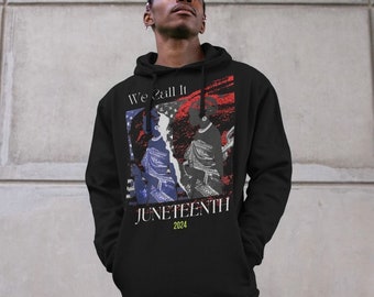 Soulful Silhouette Juneteenth Graphic Hoodie For Men | Streetwear Casual Sweatshirt | Sustainable Organic Cotton Clothing