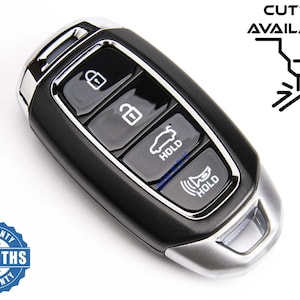 Key Shell Case Cover with 4 Buttons for Hyundai - Perfect for Models Kona, Santa Fe, Elantra