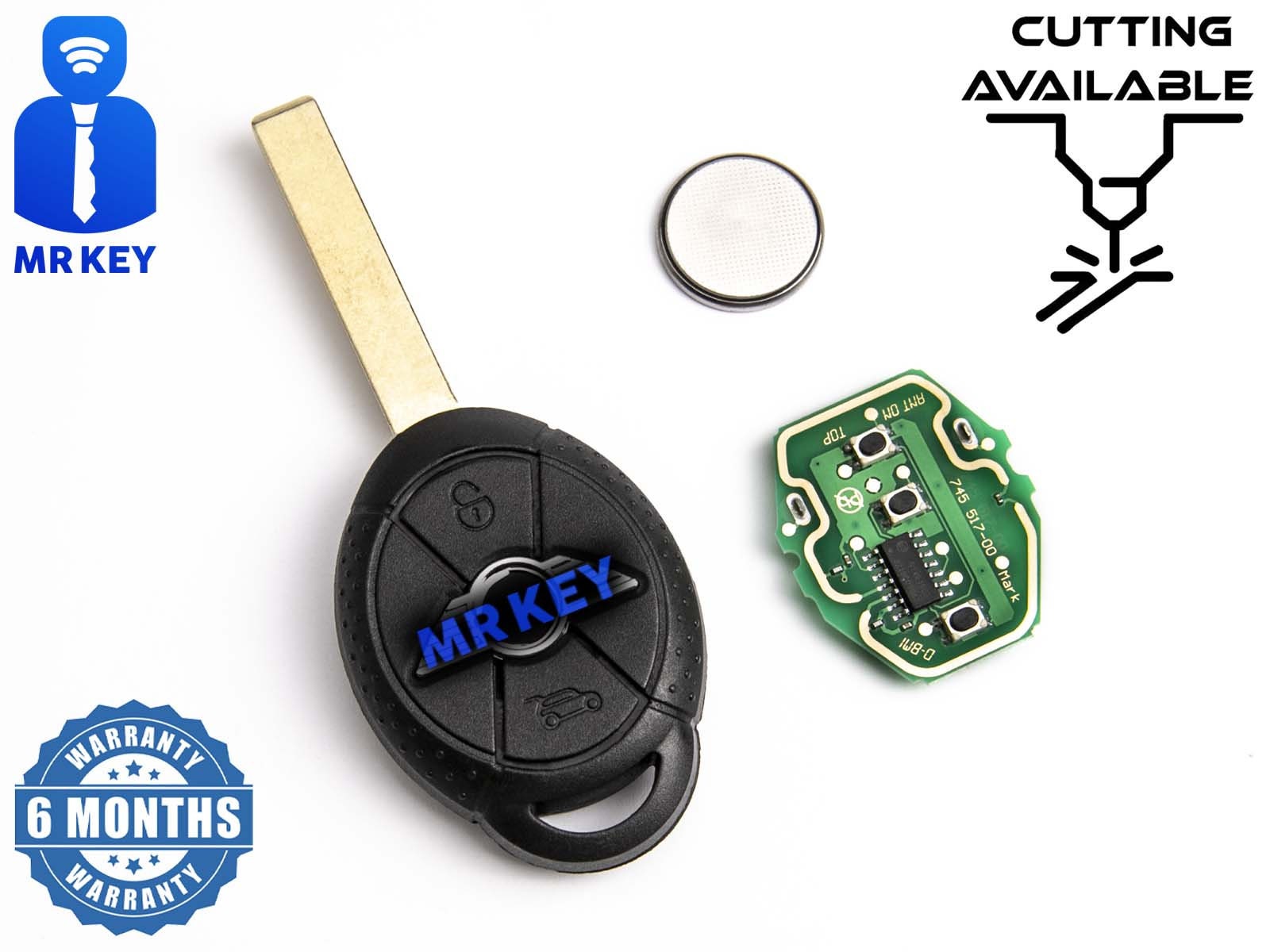 Remote Control Car Key 66126931748 with Electronics for MINI