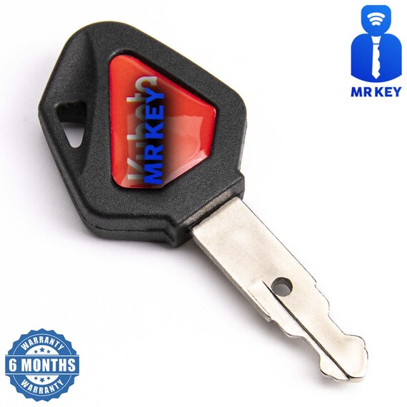 Genuine Kubota Ignition Key With Red Logo - Fits Skid Steers, Track Genuine Kubota Ignition Key With Red Logo - Fits Skid Steers, Track