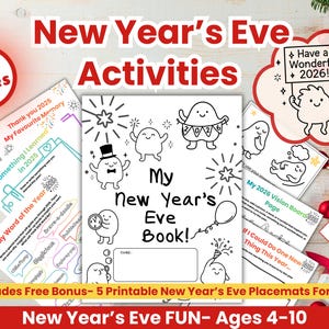 Activiteitenboek voor kinderen op oudejaarsavond | Afdrukbaar aftellen (pdf)