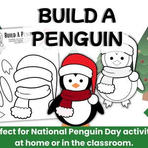 Build a Penguin Craft | Cut & Paste Winter Activity (PDF Pattern A4/US Letter)