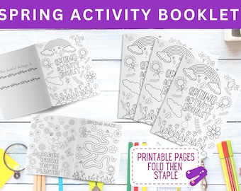 Spring Activity Booklet - Printable Kids Activities, Educational Spring Fun, Mazes & Coloring Pages