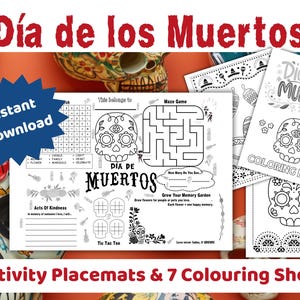 Día de los Muertos activiteitenplacemat en kleurplaten (pdf)
