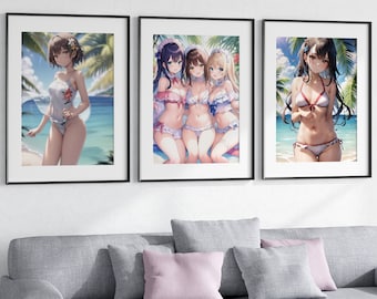 Anime Waifu - Digitaal bestand afdrukbare kunst aan de muur