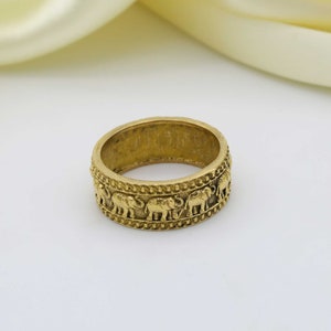 Bague éléphant d&#39;éternité en argent sterling, bague unisexe, bague porte-bonheur, bague animal, bague en argent, cadeau pour amoureux des animaux, bague éléphant