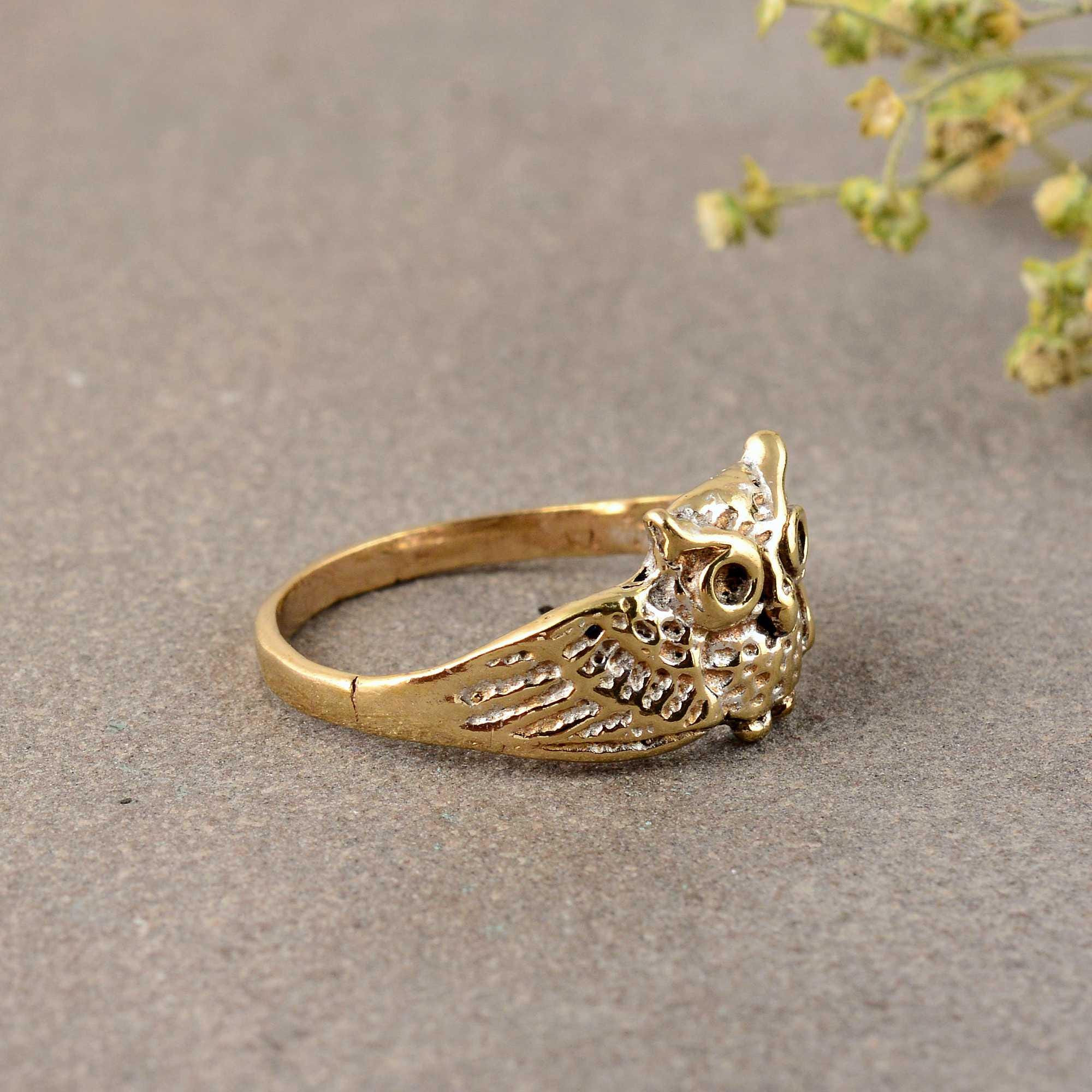 Silver Owl Ring, 925 Sterling Silver Owl Ring, Silver Bird Ring, Gothic Ring Jewelry, Owl Jewelry Wo