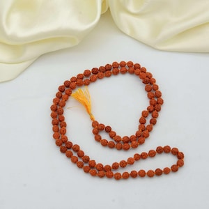 108 Beads Panchmukhi Rudraksha Jap Mala, Lord Shiva Meditation Jap mala, Prayer beads Mala, Handmade in Nepal-Blessed by Monk-Mala for pray