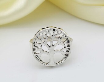 Tree Of Life Ring, Engraved Tree Ring in Sterling Silver, Bridesmaid Gift, Lace Ring, Stackable Ring, Midi Ring, Filigree Ring, Popular Ring
