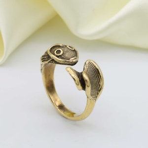 Sterling silver fish ring for women, fish ring, Vintage fish ring, Adjustable ring, Pisces ring, Animal ring, Statement ring, Fish jewelry
