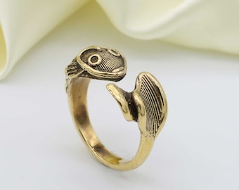 Sterling silver fish ring for women, fish ring, Vintage fish ring, Adjustable ring, Pisces ring, Animal ring, Statement ring, Fish jewelry