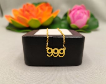 Solid Gold Angel Number Necklace, Dainty Luck Number Necklace, Spiritual Necklace, Lucky Number Jewelry, Custom Number Necklace,Lover gift