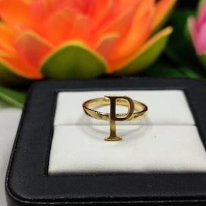 Anel delicado com letra inicial | Anel inicial em prata esterlina | Anel de letra personalizado em prata esterlina | Presentes personalizados | Presente da mãe | Presente para ela
