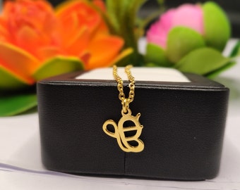 Handmade Personalized Gold Plated Ik Onkar, Ek Onkar Pendant in PUNJABI Gurmukhi script,