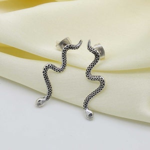 Silver Snake Studs Earrings, Silver jewelry, Snake Jewelry, Handmade earrings, Tiny Studs earrings, Snake Studs Earring, Animal Jewelry gift