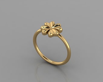 Gold Four Leaf Clover Ring,Dainty Gold Luck Ring Four Leaf Clover Ring, Minimalist Four Leaf Clover Ring,Lucky four life ring,Christmas gift