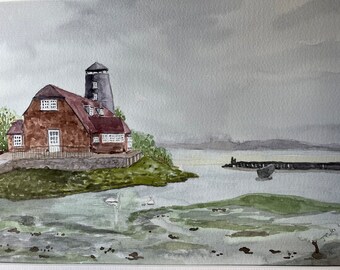 Mill in Chichester Harbour. Original painting.