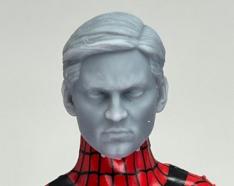 1/12 Bespoke Sculpted Head Un-Masked Spider Hero Tobey Maguire