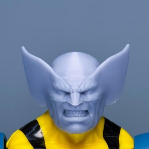Tête sculptée sur mesure 1/12, héros canadien mutant masqué en colère