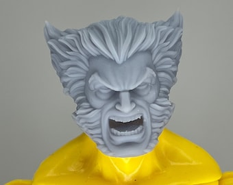 1/12 3D printed head sculpt Unmasked Mutant Canadian Hero Expressions