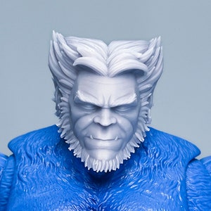 1/12 Bespoke Sculpted Head Blue Beastly Mutant Hero Kelsey Grammer
