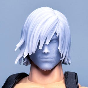 Cabeza esculpida a medida a escala 1/12: Cazador de demonios de pelo blanco 3 Escultura