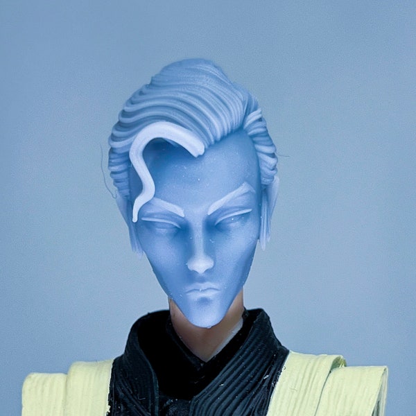 1/12 3D printed head Blue eyed Assassin Samurai
