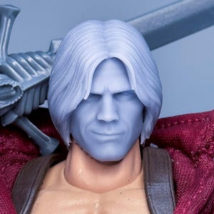 1/12 Scale Bespoke Sculpted Head – White-Haired Demon Hunter Sculpt 5
